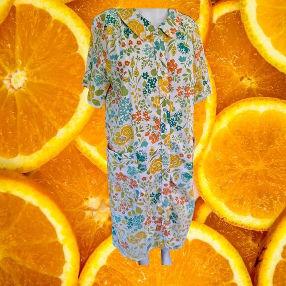 Vintage‎ JC Penny Miss Robe Snap Up Grandma Chic Housecoat - Picture 1 of 7